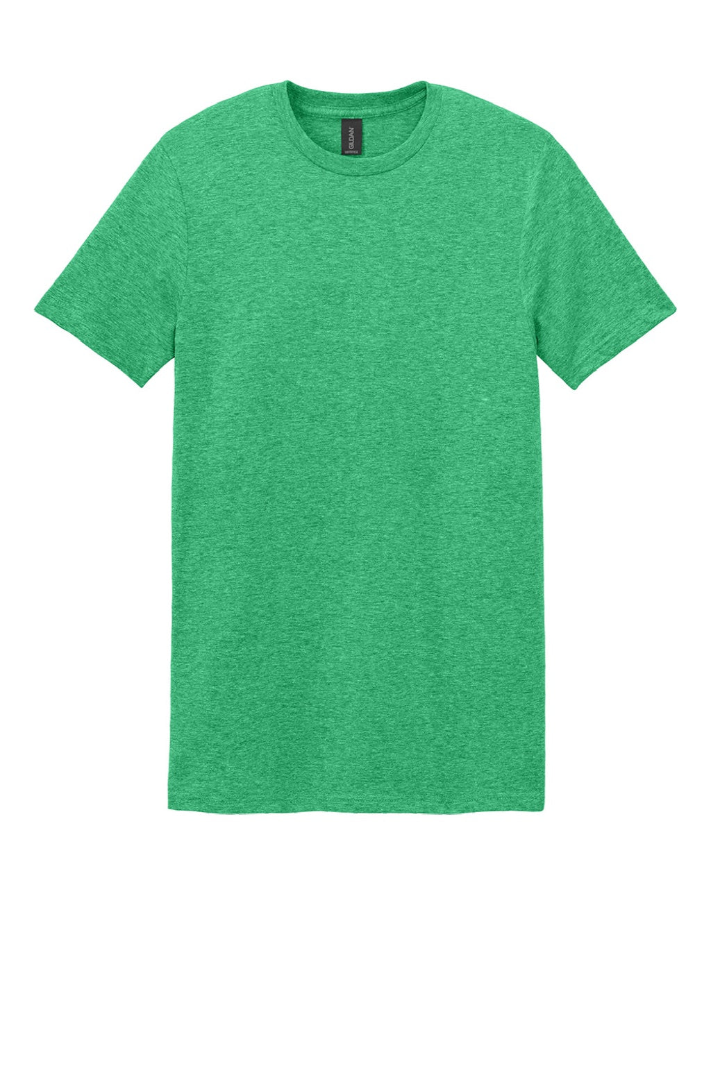 Gildan 64000 Mens Softstyle Short Sleeve Crewneck T-Shirt Heather Irish Green Flat Front