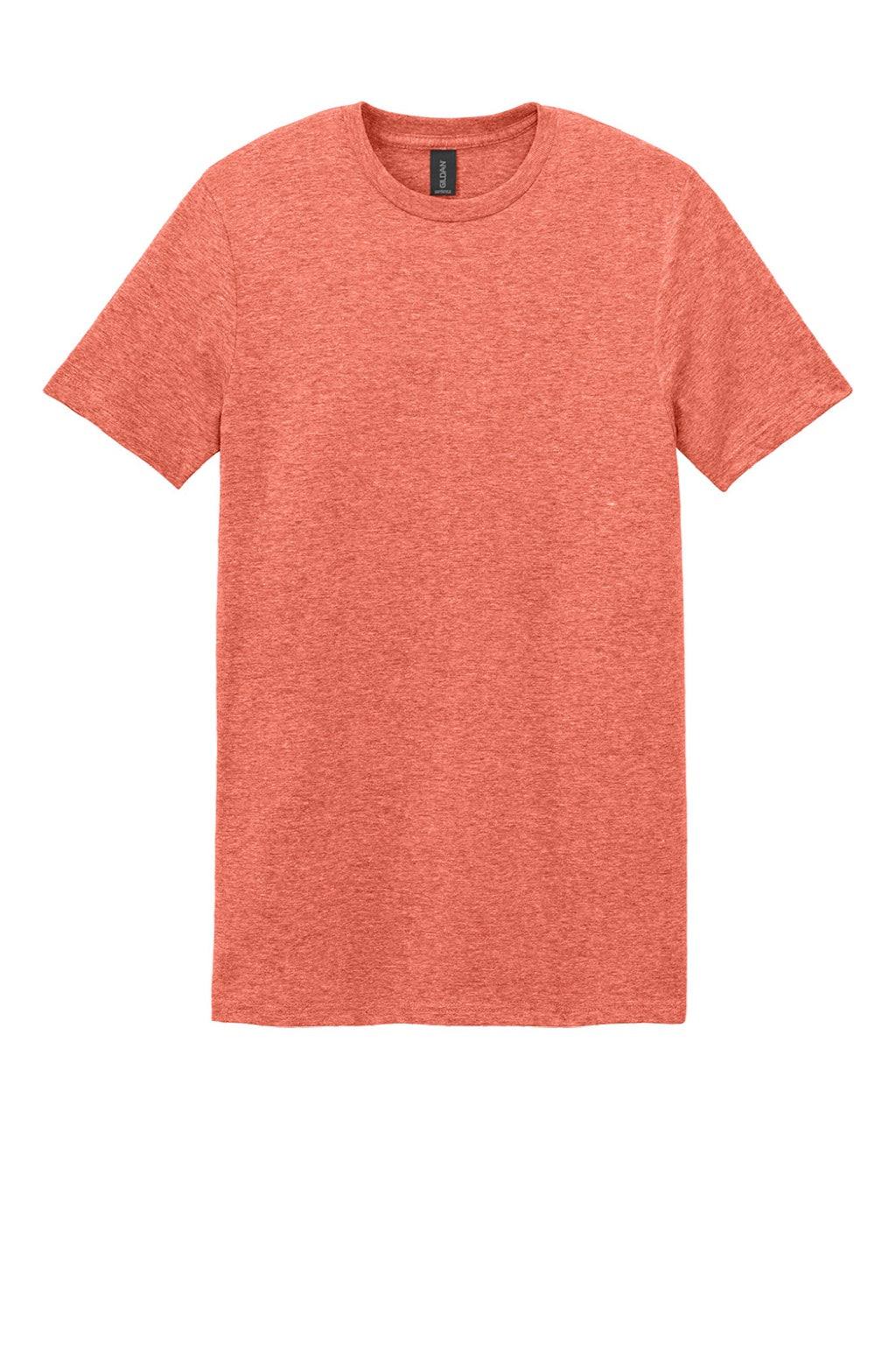 Gildan 64000 Mens Softstyle Short Sleeve Crewneck T-Shirt Heather Orange Flat Front