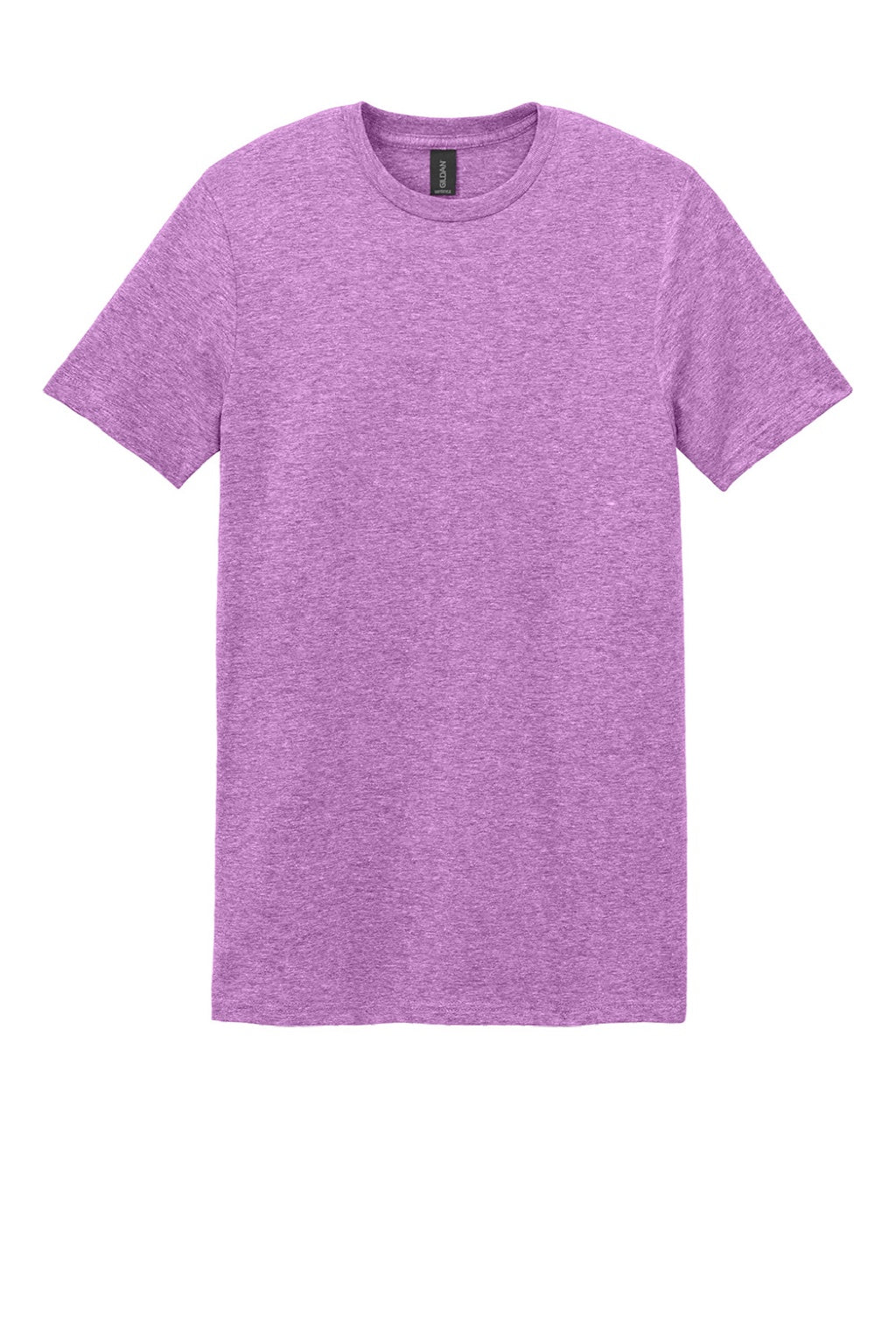 Gildan 64000 Mens Softstyle Short Sleeve Crewneck T-Shirt Heather Radiant Orchid Purple Flat Front