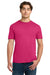Gildan 64000 Mens Softstyle Short Sleeve Crewneck T-Shirt Heliconia Pink Model Front