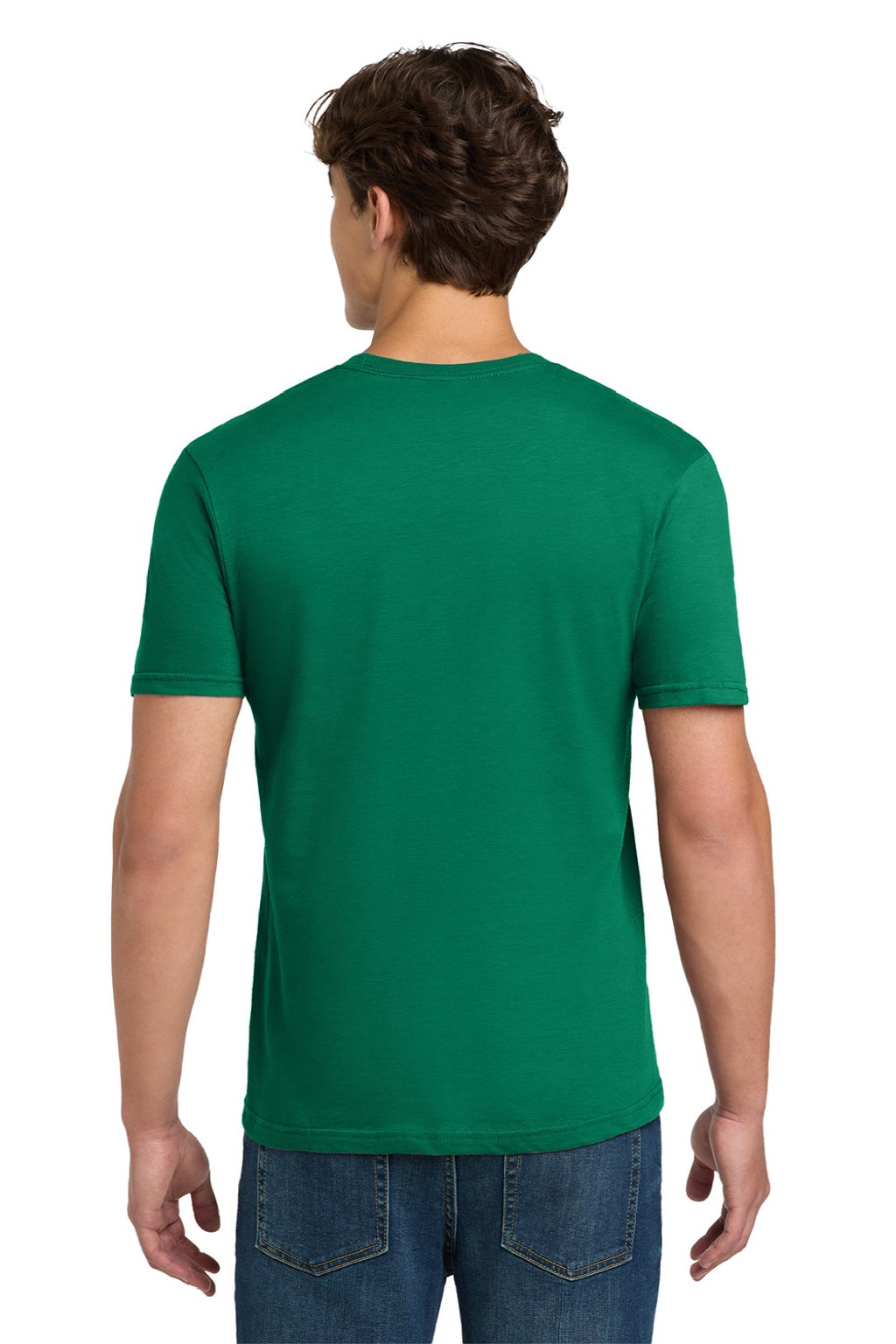 Gildan 64000 Mens Softstyle Short Sleeve Crewneck T-Shirt Kelly Green Model Back