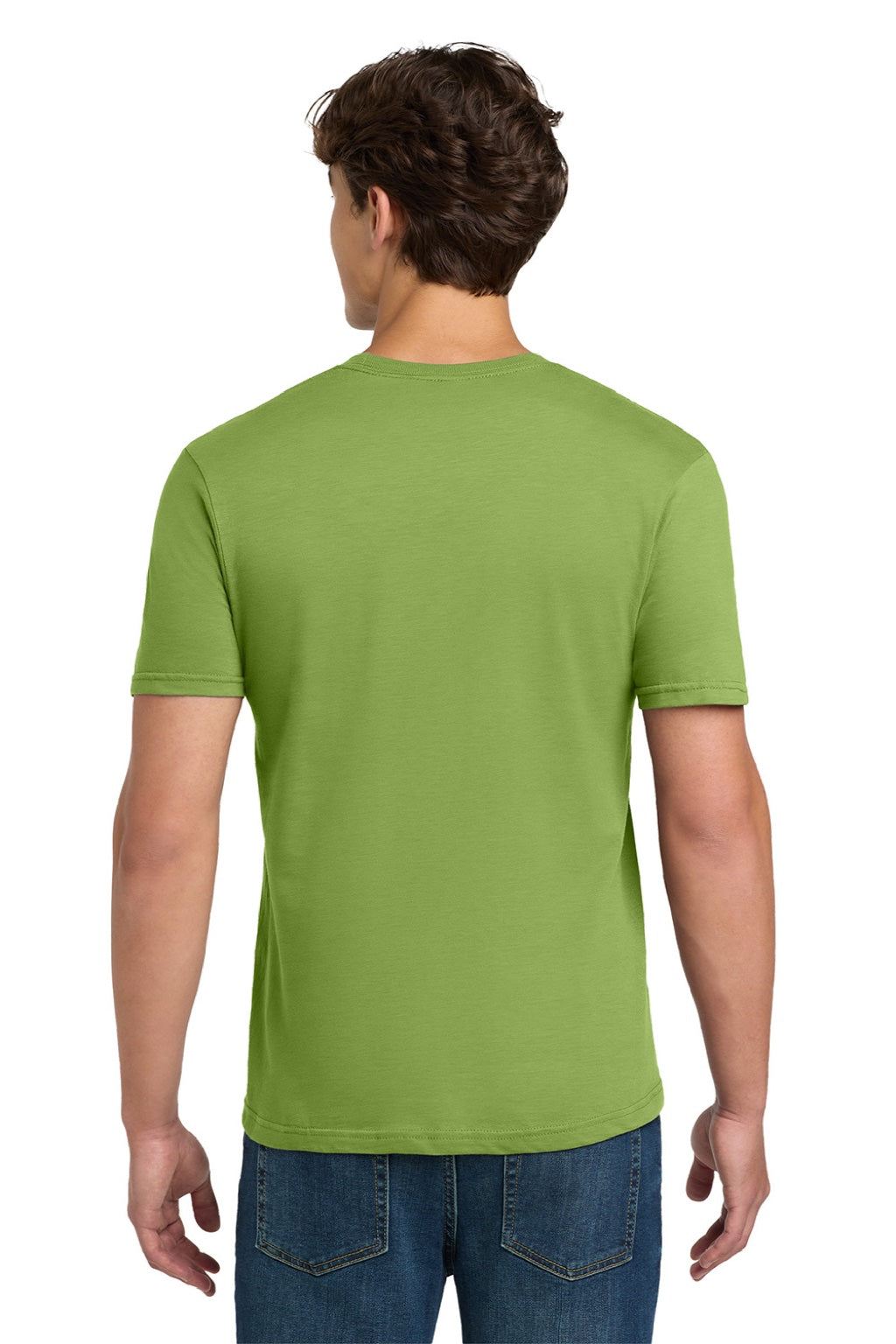 Gildan 64000 Mens Softstyle Short Sleeve Crewneck T-Shirt Kiwi Green Model Back