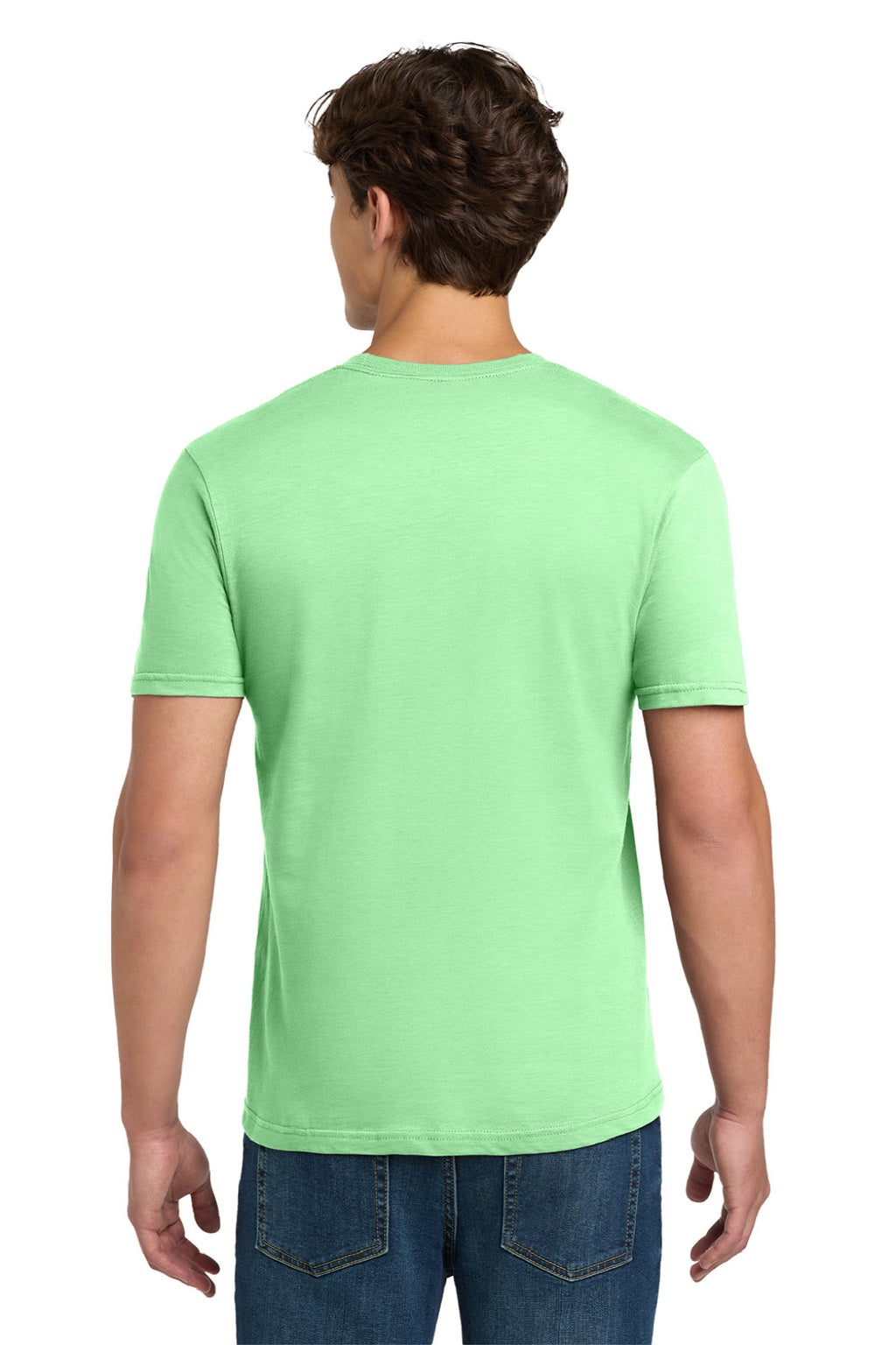 Gildan 64000 Mens Softstyle Short Sleeve Crewneck T-Shirt Mint Green Model Back