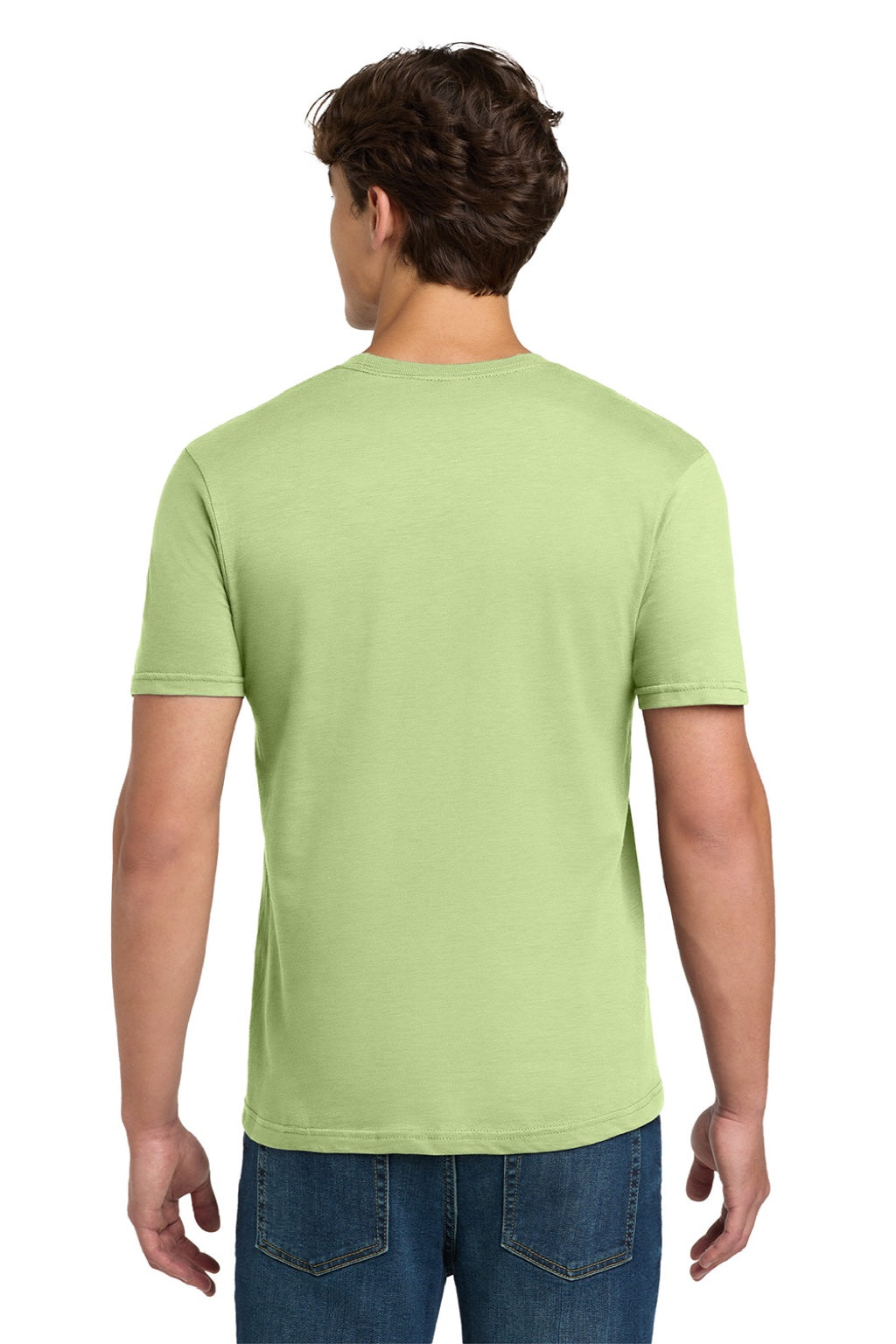 Gildan 64000 Mens Softstyle Short Sleeve Crewneck T-Shirt Pistachio Green Model Back