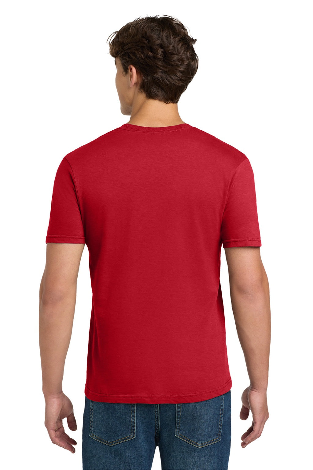 Gildan 64000 Mens Softstyle Short Sleeve Crewneck T-Shirt Red Model Back