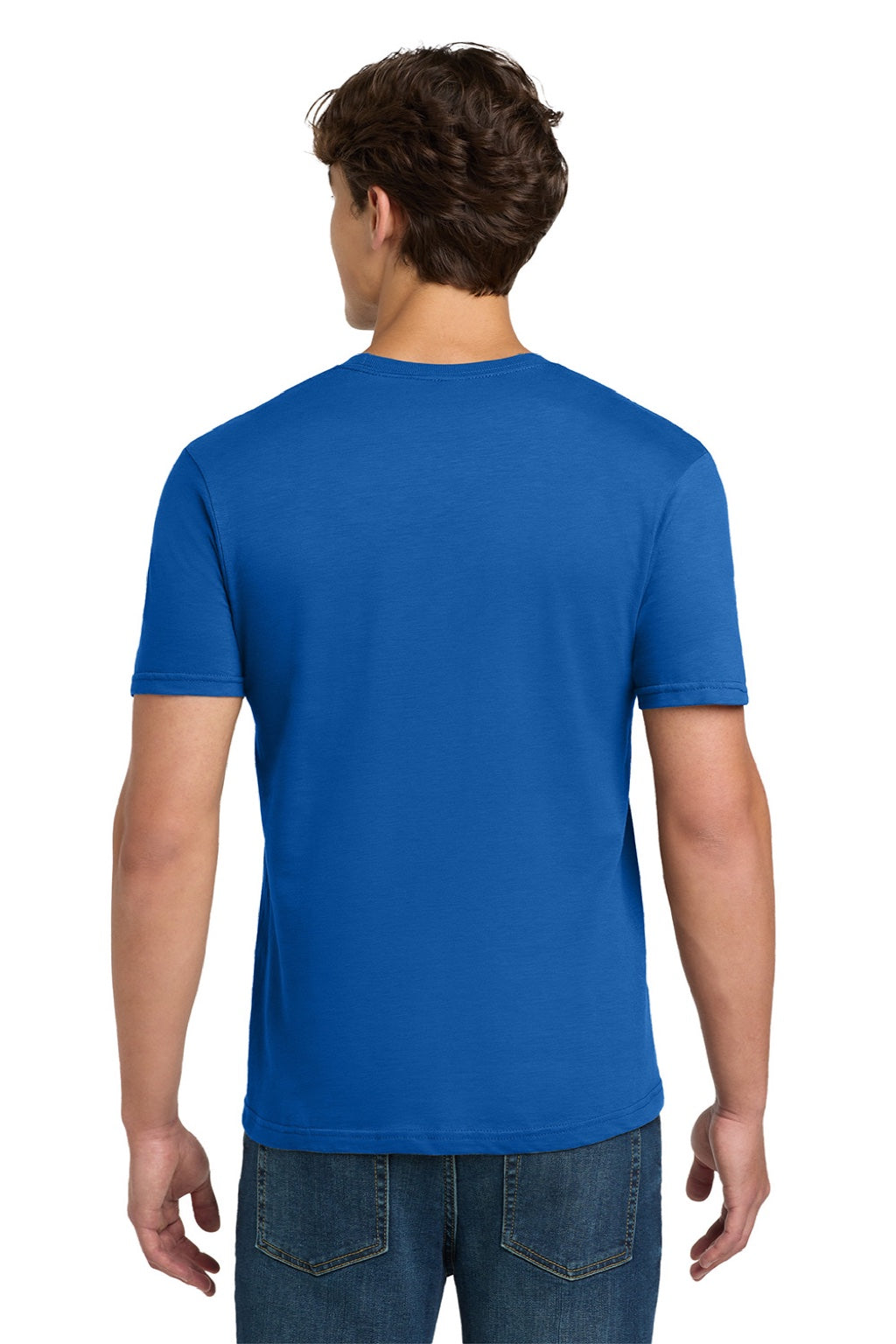 Gildan 64000 Mens Softstyle Short Sleeve Crewneck T-Shirt Royal Blue Model Back