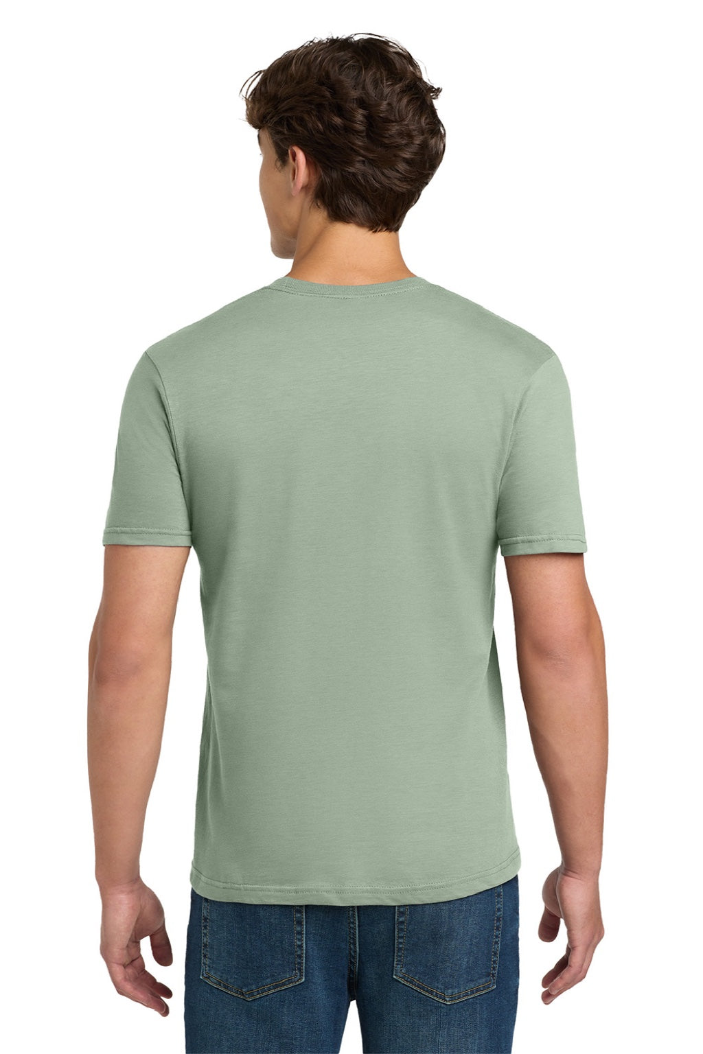 Gildan 64000 Mens Softstyle Short Sleeve Crewneck T-Shirt Sage Green Model Back