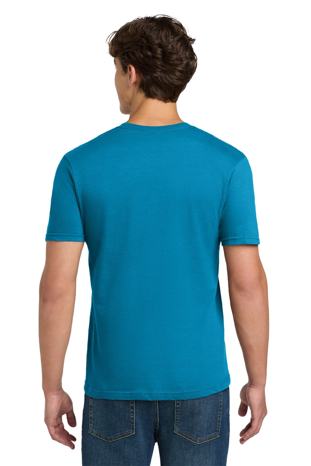 Gildan 64000 Mens Softstyle Short Sleeve Crewneck T-Shirt Sapphire Blue Model Back