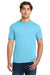 Gildan 64000 Mens Softstyle Short Sleeve Crewneck T-Shirt Sky Blue Model Front