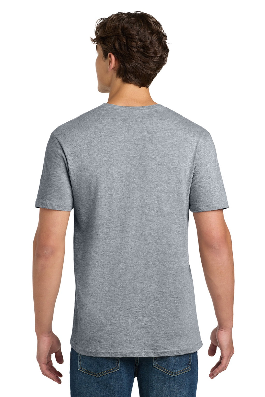 Gildan 64000 Mens Softstyle Short Sleeve Crewneck T-Shirt Sport Grey Model Back