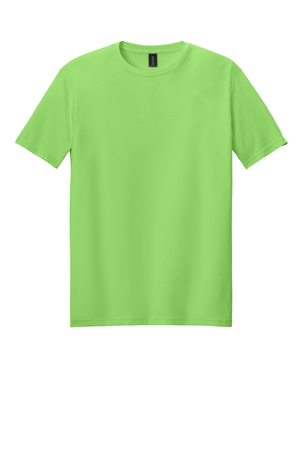 Gildan 64000 Mens Softstyle Short Sleeve Crewneck T-Shirt Lime Green Flat Front
