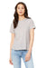 Bella + Canvas BC6400CVC/6400CVC Womens CVC Short Sleeve Crewneck T-Shirt Heather Cool Grey Model Front