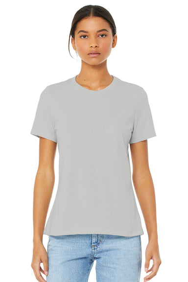 Bella + Canvas BC6400CVC/6400CVC Womens CVC Short Sleeve Crewneck T-Shirt Heather Silver Grey Model Front