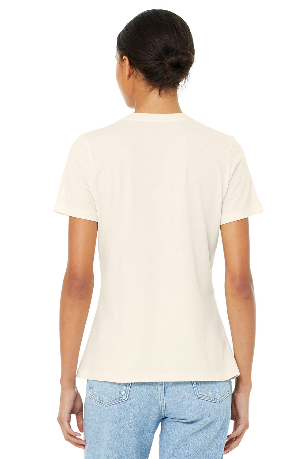 Bella + Canvas BC6400CVC/6400CVC Womens CVC Short Sleeve Crewneck T-Shirt Heather Natural Model Back