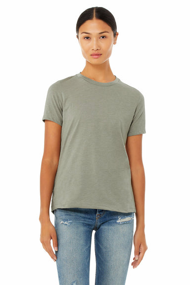 Bella + Canvas BC6400CVC/6400CVC Womens CVC Short Sleeve Crewneck T-Shirt Heather Stone Model Front