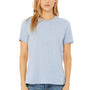 Bella + Canvas Womens CVC Short Sleeve Crewneck T-Shirt - Heather Prism Blue