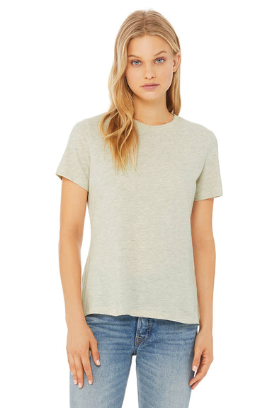 Bella + Canvas BC6400CVC/6400CVC Womens CVC Short Sleeve Crewneck T-Shirt Heather Prism Natural Model Front