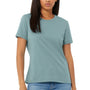 Bella + Canvas Womens CVC Short Sleeve Crewneck T-Shirt - Heather Blue Lagoon