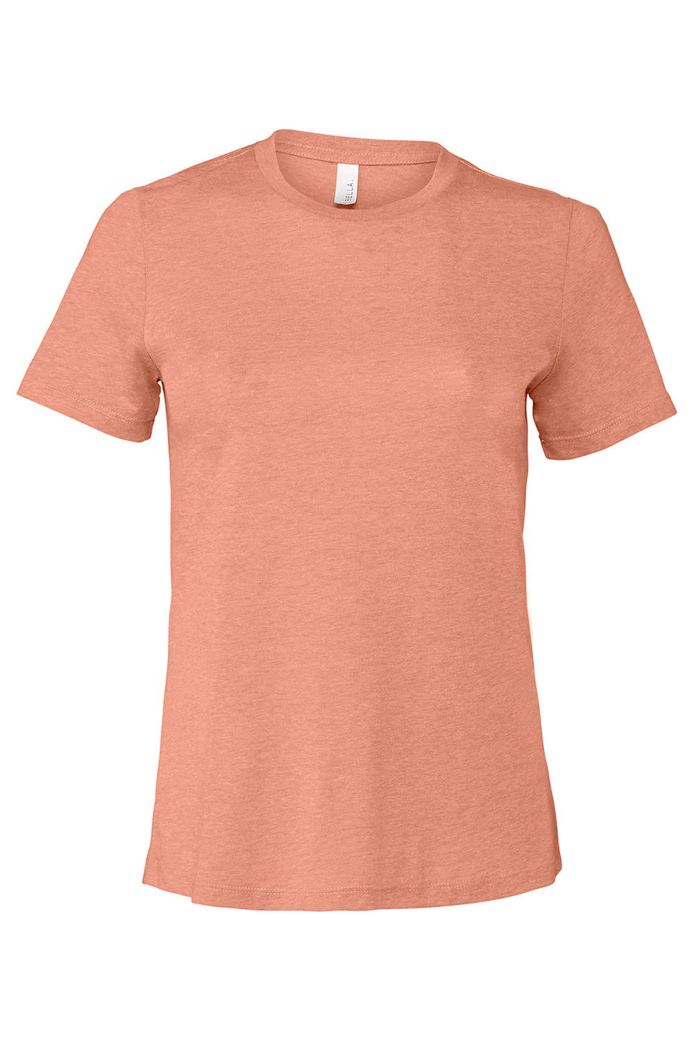 Bella + Canvas BC6400CVC/6400CVC Womens CVC Short Sleeve Crewneck T-Shirt Heather Sunset Orange Flat Front