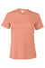 Bella + Canvas BC6400CVC/6400CVC Womens CVC Short Sleeve Crewneck T-Shirt Heather Sunset Orange Flat Front