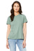Bella + Canvas BC6400CVC/6400CVC Womens CVC Short Sleeve Crewneck T-Shirt Heather Prism Dusty Blue Model Front