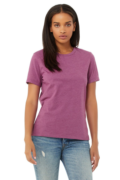 Bella + Canvas BC6400CVC/6400CVC Womens CVC Short Sleeve Crewneck T-Shirt Heather Magenta Model Front