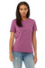Bella + Canvas BC6400CVC/6400CVC Womens CVC Short Sleeve Crewneck T-Shirt Heather Magenta Model Front