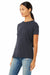 Bella + Canvas BC6400CVC/6400CVC Womens CVC Short Sleeve Crewneck T-Shirt Heather Navy Blue Model 3Q