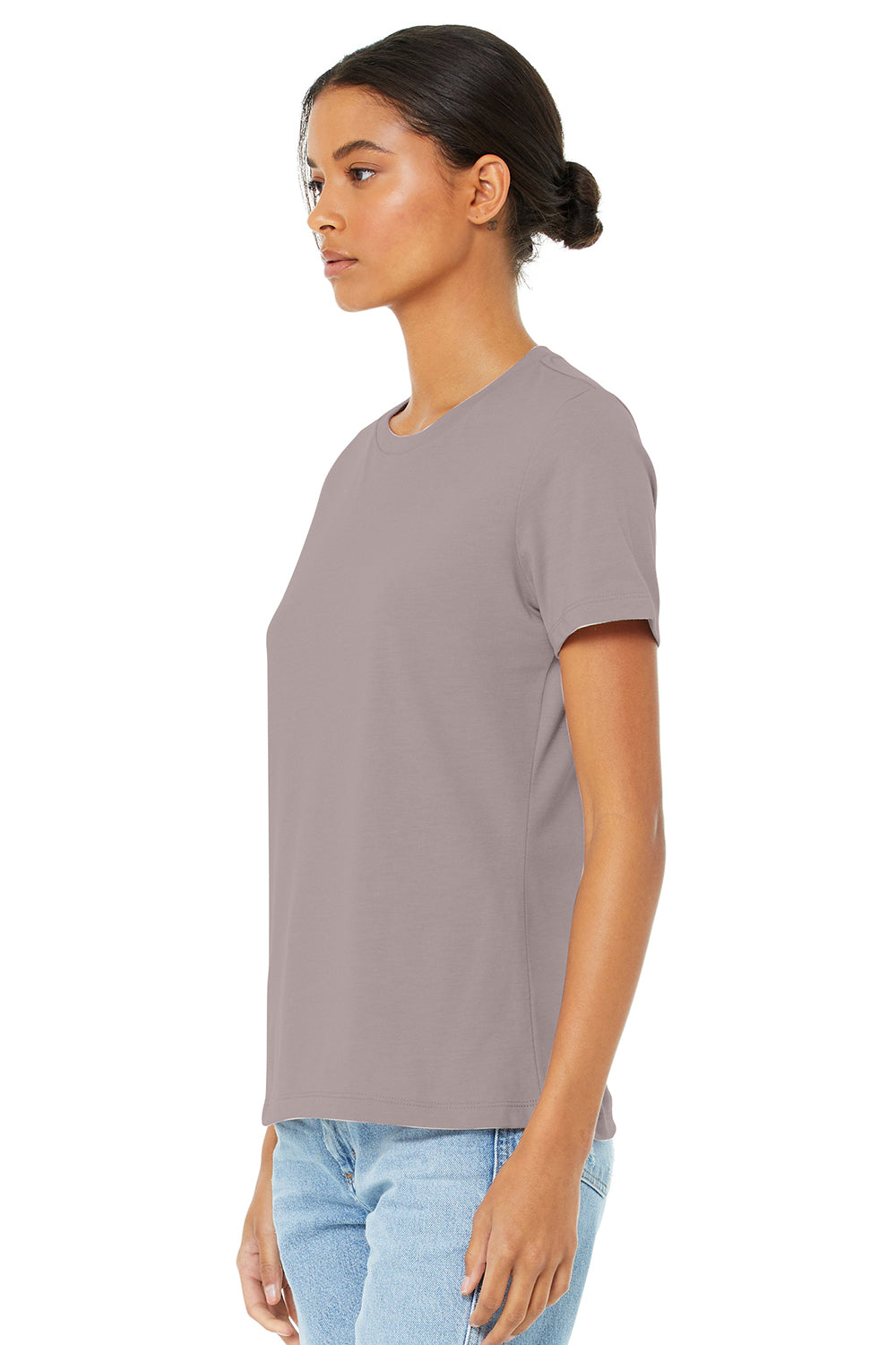 Bella + Canvas BC6400CVC/6400CVC Womens CVC Short Sleeve Crewneck T-Shirt Heather Pink Gravel Model 3Q