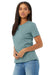 Bella + Canvas BC6400CVC/6400CVC Womens CVC Short Sleeve Crewneck T-Shirt Heather Blue Lagoon Model 3Q