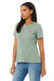 Bella + Canvas BC6400CVC/6400CVC Womens CVC Short Sleeve Crewneck T-Shirt Heather Sage Green Model 3Q