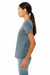 Bella + Canvas BC6400CVC/6400CVC Womens CVC Short Sleeve Crewneck T-Shirt Heather Slate Blue Model Side