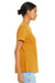 Bella + Canvas BC6400CVC/6400CVC Womens CVC Short Sleeve Crewneck T-Shirt Heather Mustard Yellow Model Side