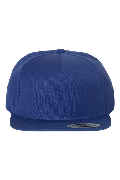 Yupoong 5089M Mens Premium 5 Panel Snapback Hat Royal Blue Flat Front