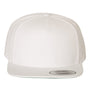 Yupoong Mens Premium 5 Panel Snapback Hat - White - NEW
