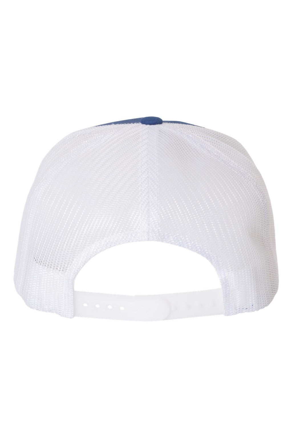 Yupoong Hats 6006/6006MC/6006W Mens Adjustable Trucker Hat Royal Blue/White Flat Back