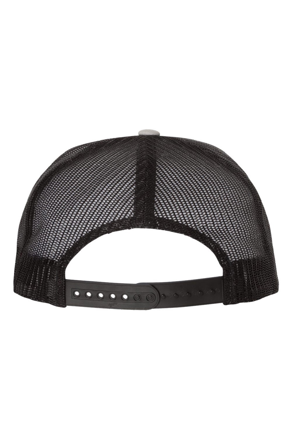 Yupoong Hats 6006/6006MC/6006W Mens Adjustable Trucker Hat Silver Grey/Black Flat Back