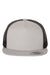Yupoong Hats 6006/6006MC/6006W Mens Adjustable Trucker Hat Silver Grey/Black Flat Front