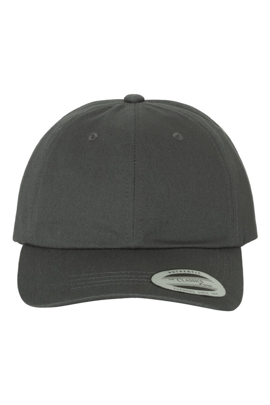 Yupoong Hats 6245CM Mens Classic Adjustable Dad Hat Dark Grey Flat Front