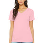 Bella + Canvas Womens Relaxed Jersey Short Sleeve V-Neck T-Shirt - Pink