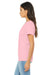 Bella + Canvas BC6405/6405 Womens Relaxed Jersey Short Sleeve V-Neck T-Shirt Pink Model Side