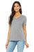 Bella + Canvas BC6405CVC/6405CVC Womens CVC Short Sleeve V-Neck T-Shirt Heather Grey Model Front