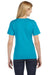 Bella + Canvas BC6405/6405 Womens Relaxed Jersey Short Sleeve V-Neck T-Shirt Turquoise Blue Model Back