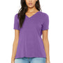 Bella + Canvas Womens Relaxed Jersey Short Sleeve V-Neck T-Shirt - Purple Triblend