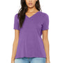 Bella + Canvas Womens Short Sleeve V-Neck T-Shirt - Purple