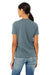 Bella + Canvas BC6405CVC Womens Relaxed Jersey Short Sleeve V-Neck T-Shirt Heather Slate Blue Model Back