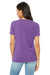 Bella + Canvas BC6415/6415 Womens Short Sleeve V-Neck T-Shirt Purple Model Back