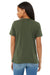 Bella + Canvas BC6405/6405 Womens Relaxed Jersey Short Sleeve V-Neck T-Shirt Military Green Model Back