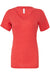 Bella + Canvas BC6415/6415 Womens Short Sleeve V-Neck T-Shirt Red Flat Front