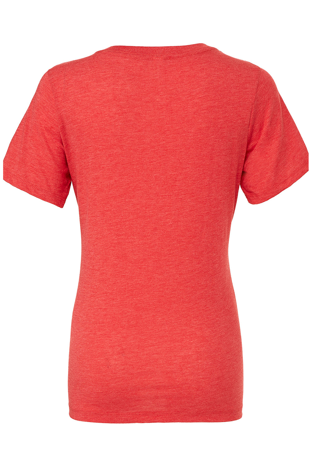 Bella + Canvas BC6405/6405 Womens Relaxed Jersey Short Sleeve V-Neck T-Shirt Red Triblend Flat Back
